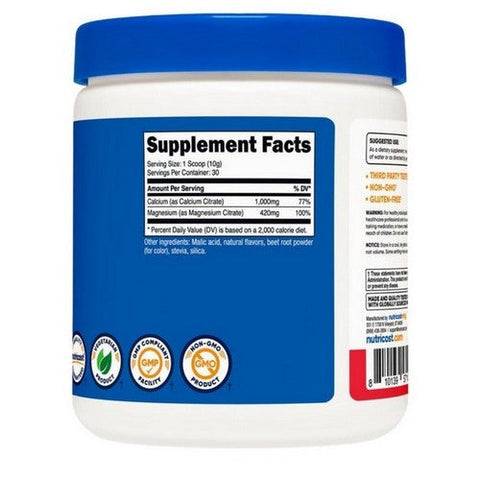 Nutricost, Calcium Citrate Magnesium Citrate Powder Fruit Punch, 1000 Mg/420 Mg, 30 Serving Nutricost