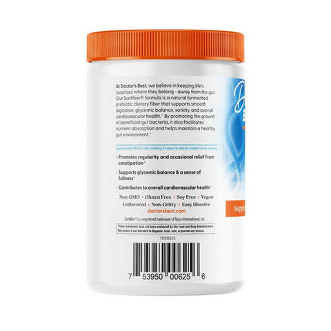Doctors Best, Prebiotic Powder Sunfiber Unflavored, 7.4 Oz Doctors Best