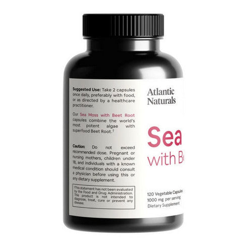 Atlantic Naturals, Organic Sea Moss with Beet Root, 120 Capsules Atlantic Naturals