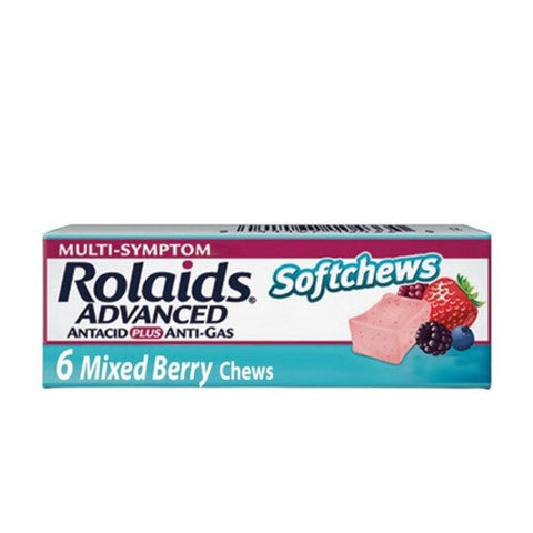 Rolaids, Advanced Chew Mixed Berry Stick, 6 Count Rolaids