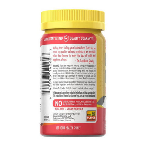 Sundance, B-12 Energy Vegan Gummies Natural Peach Raspberry, 40 Count Sundance