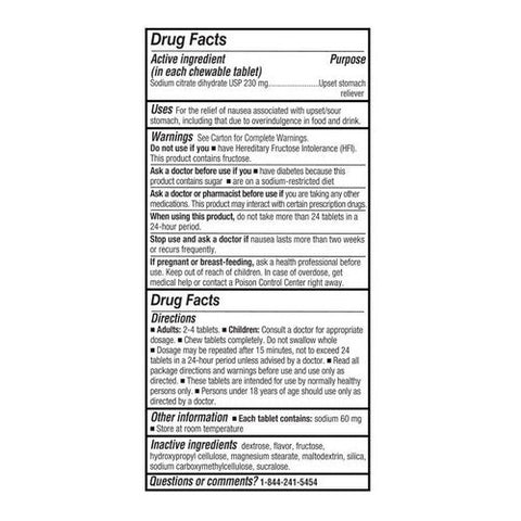 Emetrol, Non-Drowsy Rapid Nausea Relief Chewable Tablets Lemon, 42 Count Emetrol