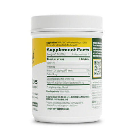 MegaFood, Collagen Peptides With Hyaluronic Acid And Vitamin C, 20 Oz MegaFood