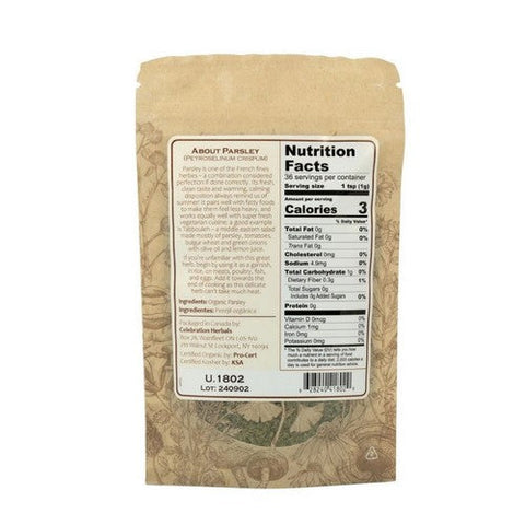 Celebration Herbals, Organic Parsley Leaf Flakes, 36 Grams Celebration Herbals