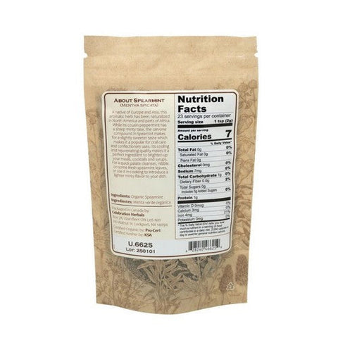 Celebration Herbals, Organic Spearmint Leaf Cut And Shifted, 8 Oz Celebration Herbals