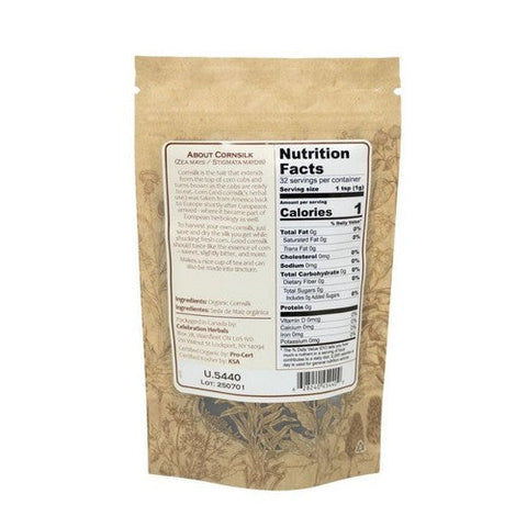 Celebration Herbals, Organic Cornsilk Cut And Shifted, 32 Grams Celebration Herbals