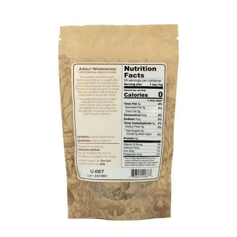Celebration Herbals, Organic Wormwood Herb Cut And Shifted, 16 Oz Celebration Herbals