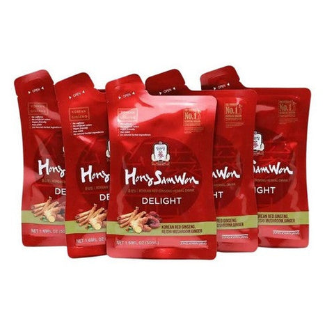 JungKwanJang, Korean Red Ginseng Herbal Drink HongSamWon Delight, 5 Count JungKwanJang