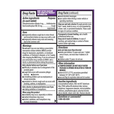 Good Sense, Cough And Cold HBP, 4 Mg / 30 Mg, 16 Tabs Good Sense