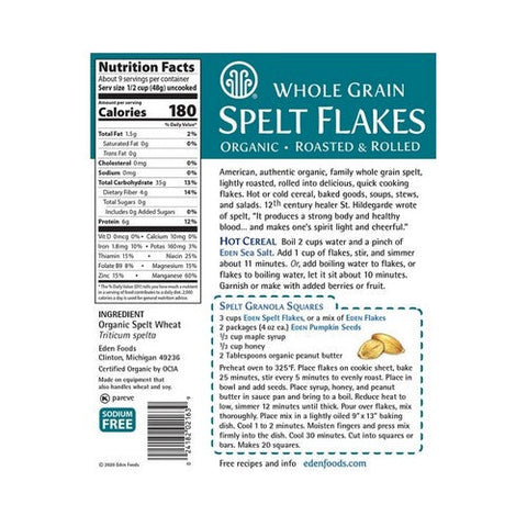 Eden Foods, Organic Whole Grain Spelt Flakes, 16 Oz