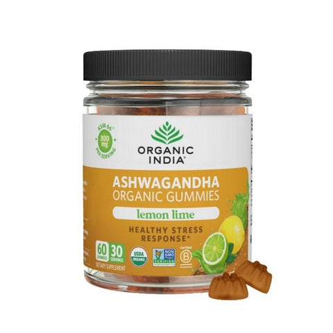 Organic India, Ashwagandha Gummies Lemon Lime, 60 Count