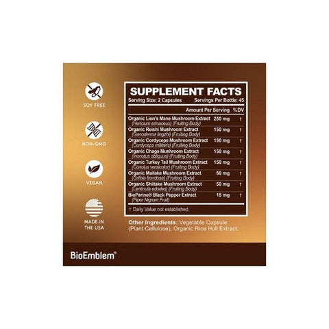 BioEmblem, Mushroom Complex, 90 Veg Caps BioEmblem