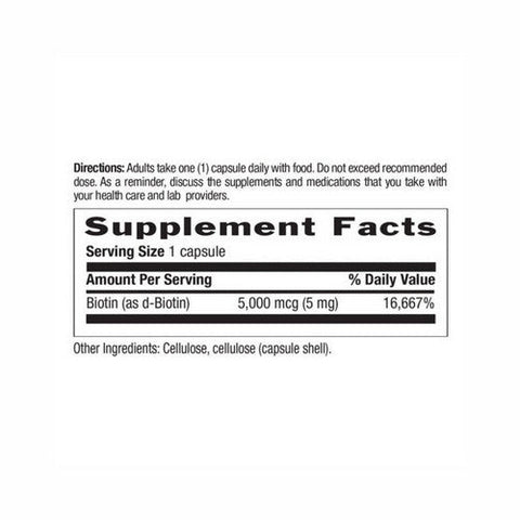 Country Life, Biotin High Potency Vegetarian, 5 MG, 60 Caps Country Life