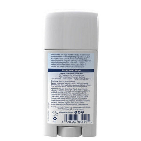 Kiss My Face, Deodorant Active Life, Fragrance Free EA 1/2.48 OZ Kiss My Face