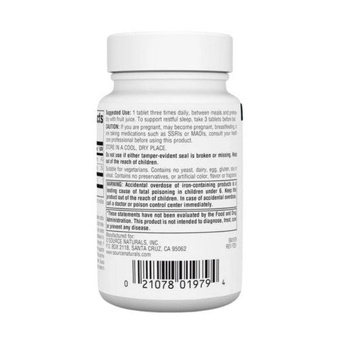 Source Naturals, L-Tryptophan, 500 MG, 60 Tabs Source Naturals