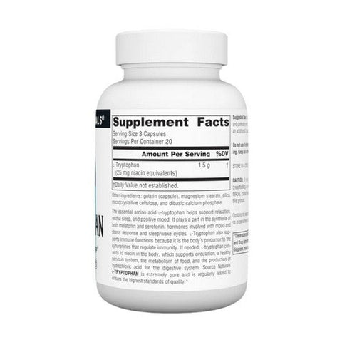 Source Naturals, L-Tryptophan, 500 MG, 60 Caps Source Naturals