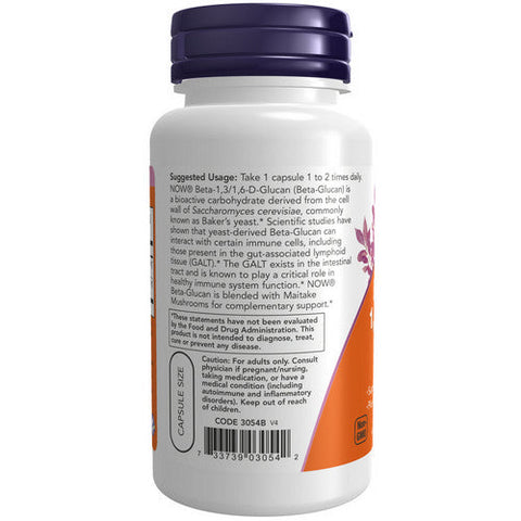 Now Foods, Beta 1-3/1-6- D -Glucan, 100 mg, 90 Veg Caps Now Foods
