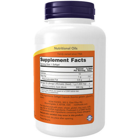 Now Foods, Borage Oil, 1000 mg, 120 Sgels Now Foods