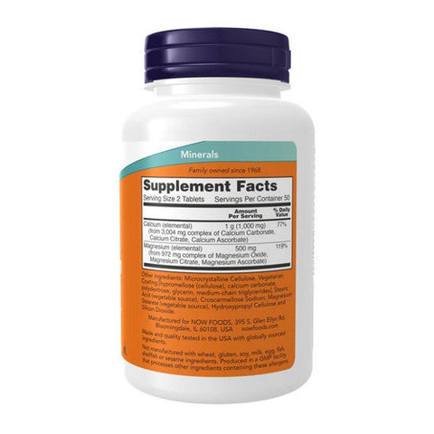 Now Foods, Calcium & Magnesium, 500/250 mg, 100 Tabs Now Foods