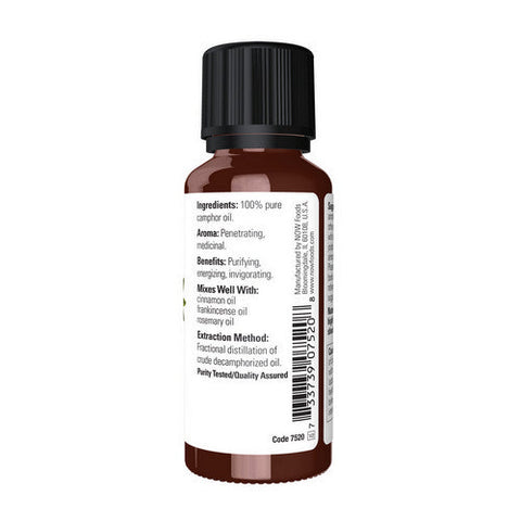 Now Foods, Essential Oils 100% Pure Camphor, 1 Oz Now Foods