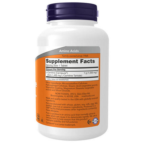 Now Foods, L-Carnitine, 1000 mg, 100 Tabs Now Foods