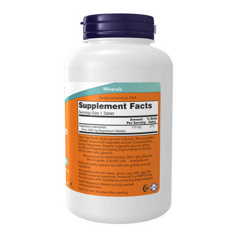 Now Foods, Magnesium Malate, 1000 mg, 180 Tabs
