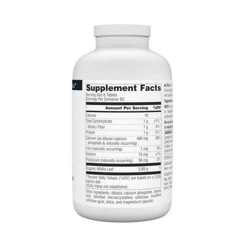 Source Naturals, Alfalfa, 648 Mg, 500 Tabs