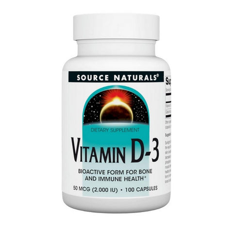 Vitamin D 2000 IU 100 caps by Source Naturals