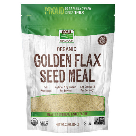 Now Foods, Golden Flax Seed Organic, Meal 22 oz Now Foods