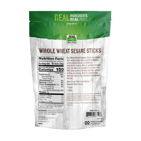 Now Foods, Sesame Sticks, Salted (Whole Wheated) 9 oz Now Foods