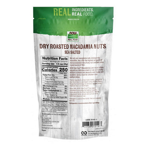 Now Foods, Dry Roasted & Salted Macadamia Nuts, 9 oz Now Foods