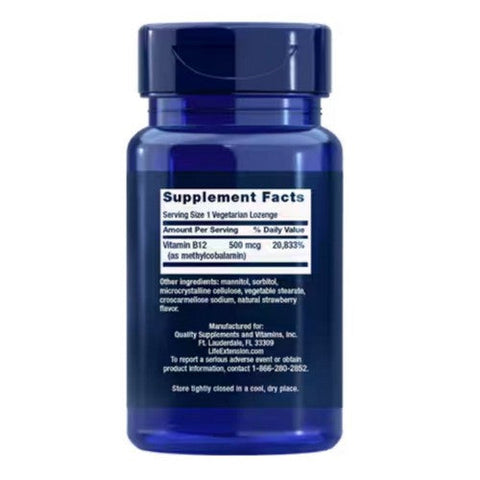 Life Extension, Vitamin B12, 500 mcg, 100 lozenges Life Extension
