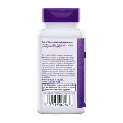 Natrol, Melatonin Fast Dissolve Strawberry, 3 mg, 90 tabs