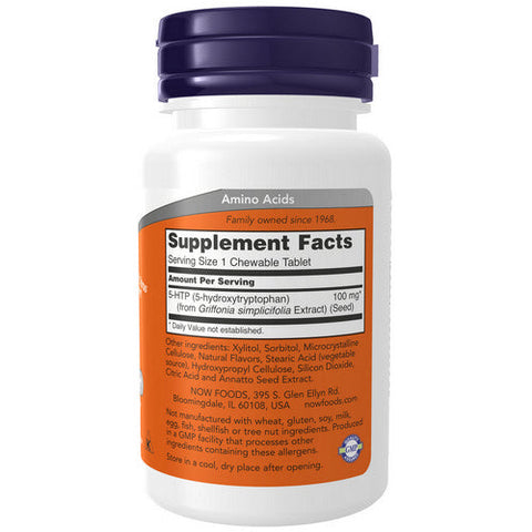 Now Foods, 5-HTP, 100 mg, 90 Chewables Now Foods