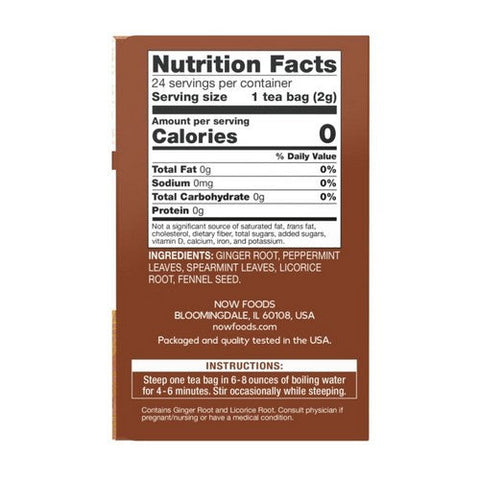 Now Foods, Ginger Mint Comfort Tea, 24 bags Now Foods