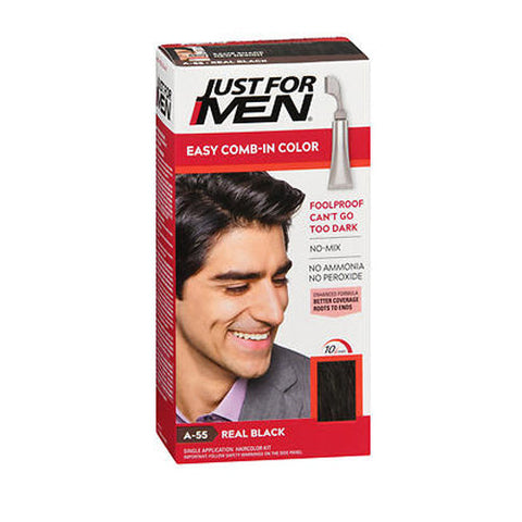 Just For Men, Comb-In Color A-55 Real Black, 1 Each Just For Men